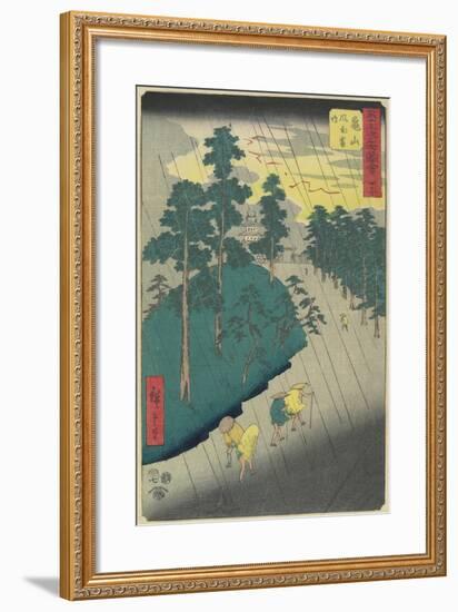 No.47: Thunder Storm at Kameyama, July 1855-Utagawa Hiroshige-Framed Giclee Print