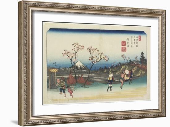 No.5: Distant View of Mt. Fuji as Seen from Omiya Station, 1830-1844-Keisai Eisen-Framed Giclee Print