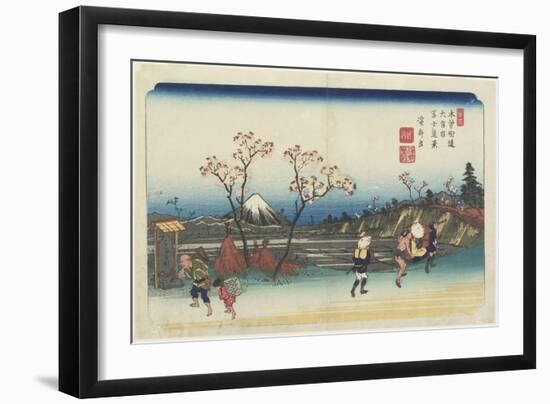 No.5: Distant View of Mt. Fuji as Seen from Omiya Station, 1830-1844-Keisai Eisen-Framed Giclee Print