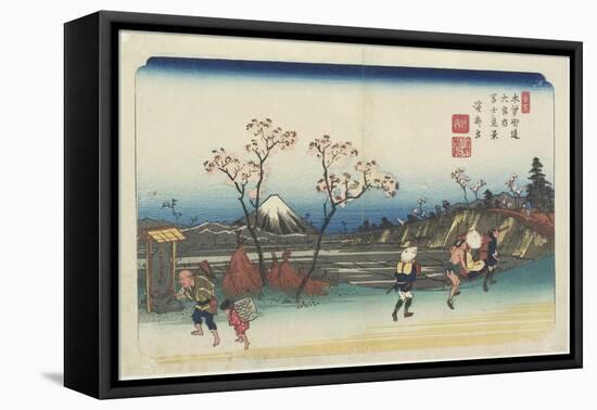 No.5: Distant View of Mt. Fuji as Seen from Omiya Station, 1830-1844-Keisai Eisen-Framed Premier Image Canvas