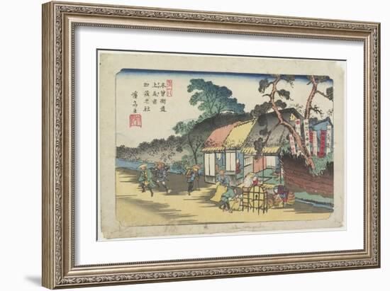 No.6: Kamo Shrine Near Ageo Station, 1830-1844-Keisai Eisen-Framed Giclee Print