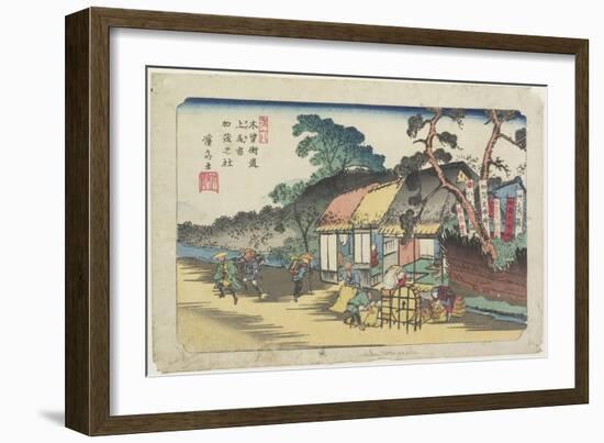 No.6: Kamo Shrine Near Ageo Station, 1830-1844-Keisai Eisen-Framed Giclee Print