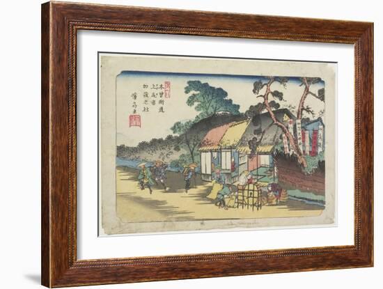 No.6: Kamo Shrine Near Ageo Station, 1830-1844-Keisai Eisen-Framed Giclee Print