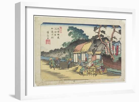 No.6: Kamo Shrine Near Ageo Station, 1830-1844-Keisai Eisen-Framed Giclee Print