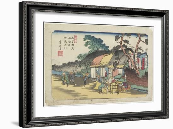 No.6: Kamo Shrine Near Ageo Station, 1830-1844-Keisai Eisen-Framed Giclee Print