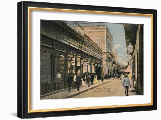 No. 61. Calle Obispo. Obispo Street, Havana, Cuba, c1910-Unknown-Framed Giclee Print