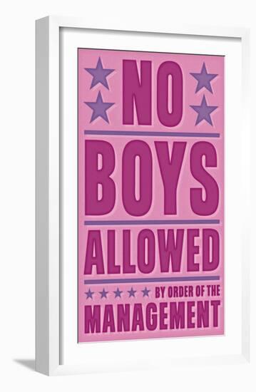 No Boys Allowed-John Golden-Framed Art Print