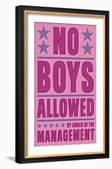 No Boys Allowed-John Golden-Framed Art Print