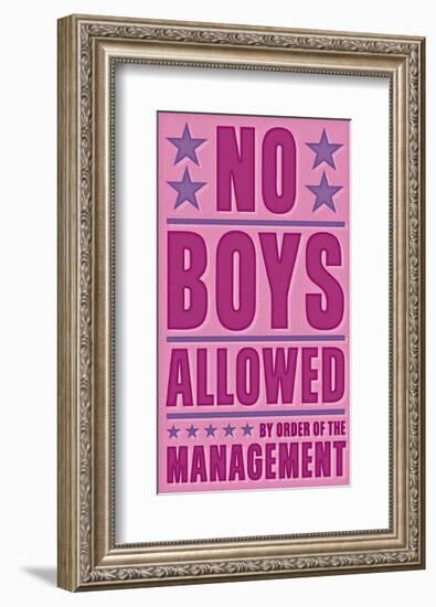 No Boys Allowed-John Golden-Framed Art Print