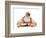 No Christmas Problem Now (or Santa with a Parker Pen)-Norman Rockwell-Framed Giclee Print