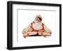 No Christmas Problem Now (or Santa with a Parker Pen)-Norman Rockwell-Framed Giclee Print