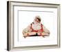 No Christmas Problem Now (or Santa with a Parker Pen)-Norman Rockwell-Framed Giclee Print