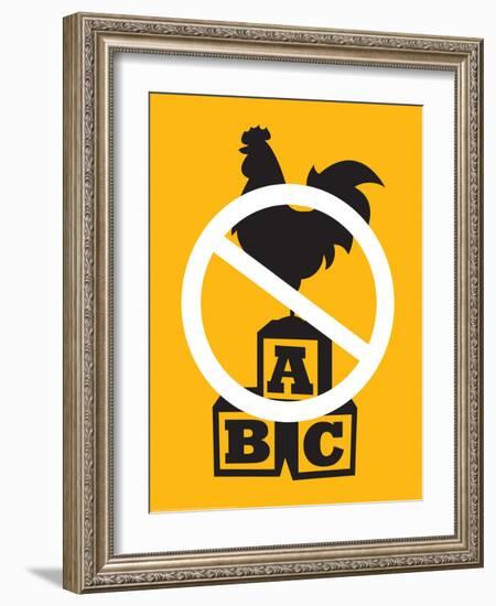 No Cock Blocking-J.J. Brando-Framed Art Print