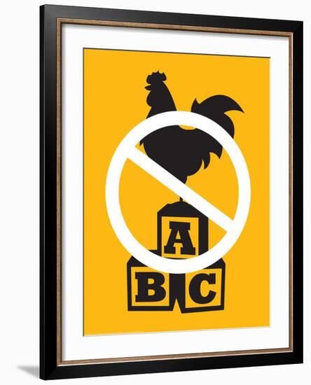 No Cock Blocking-J.J. Brando-Framed Art Print