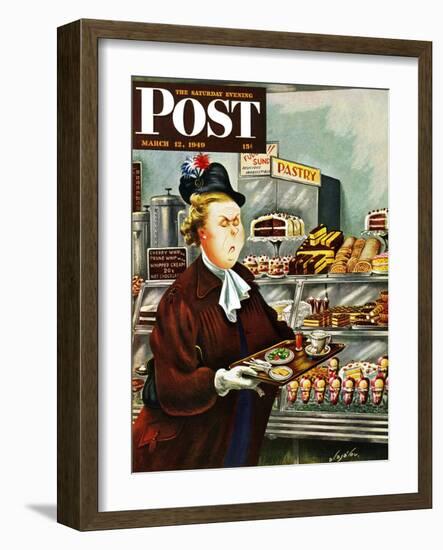 "NO Desserts," Saturday Evening Post Cover, March 12, 1949-Constantin Alajalov-Framed Giclee Print