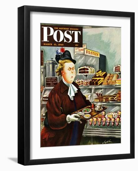 "NO Desserts," Saturday Evening Post Cover, March 12, 1949-Constantin Alajalov-Framed Giclee Print