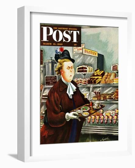 "NO Desserts," Saturday Evening Post Cover, March 12, 1949-Constantin Alajalov-Framed Giclee Print