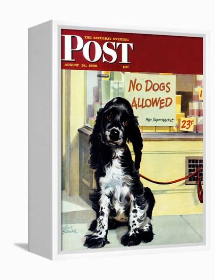 "No Dogs Allowed," Saturday Evening Post Cover, August 24, 1946-Albert Staehle-Framed Premier Image Canvas