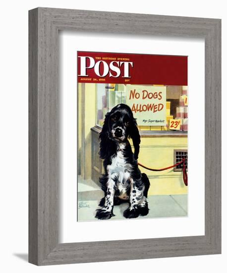 "No Dogs Allowed," Saturday Evening Post Cover, August 24, 1946-Albert Staehle-Framed Giclee Print