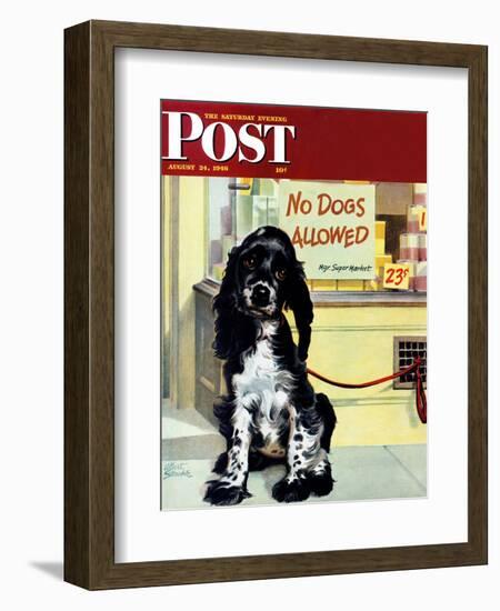 "No Dogs Allowed," Saturday Evening Post Cover, August 24, 1946-Albert Staehle-Framed Giclee Print