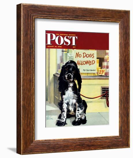 "No Dogs Allowed," Saturday Evening Post Cover, August 24, 1946-Albert Staehle-Framed Giclee Print