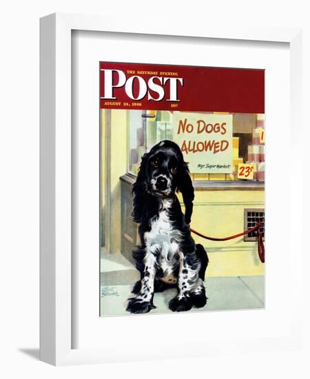 "No Dogs Allowed," Saturday Evening Post Cover, August 24, 1946-Albert Staehle-Framed Giclee Print