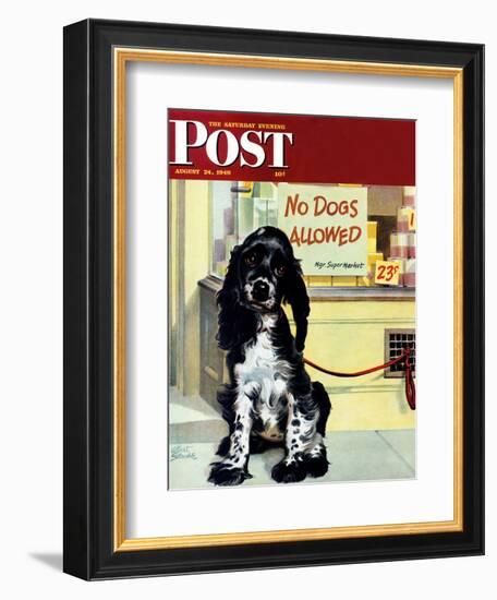 "No Dogs Allowed," Saturday Evening Post Cover, August 24, 1946-Albert Staehle-Framed Giclee Print