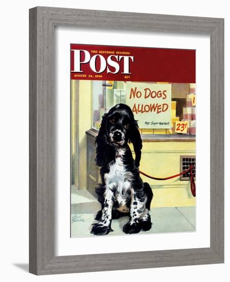 "No Dogs Allowed," Saturday Evening Post Cover, August 24, 1946-Albert Staehle-Framed Giclee Print