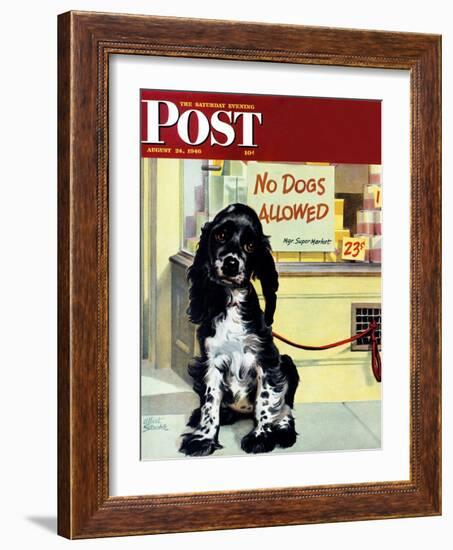 "No Dogs Allowed," Saturday Evening Post Cover, August 24, 1946-Albert Staehle-Framed Giclee Print