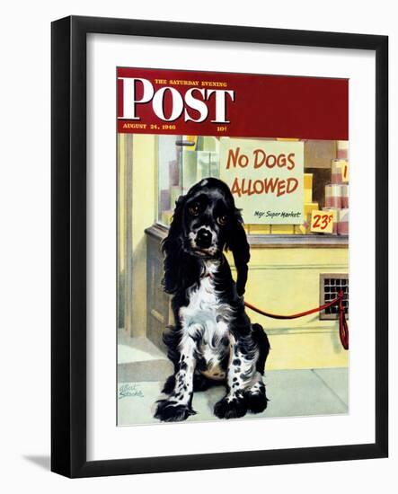 "No Dogs Allowed," Saturday Evening Post Cover, August 24, 1946-Albert Staehle-Framed Giclee Print