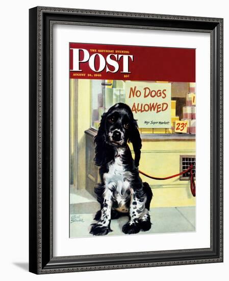 "No Dogs Allowed," Saturday Evening Post Cover, August 24, 1946-Albert Staehle-Framed Giclee Print