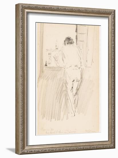 No Doubt this is 'Jimmy', Venice, 1880 (Pencil on Paper)-Robert Frederick Blum-Framed Giclee Print