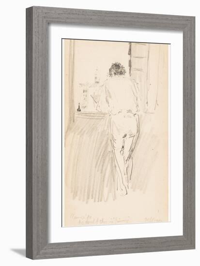 No Doubt this is 'Jimmy', Venice, 1880 (Pencil on Paper)-Robert Frederick Blum-Framed Giclee Print