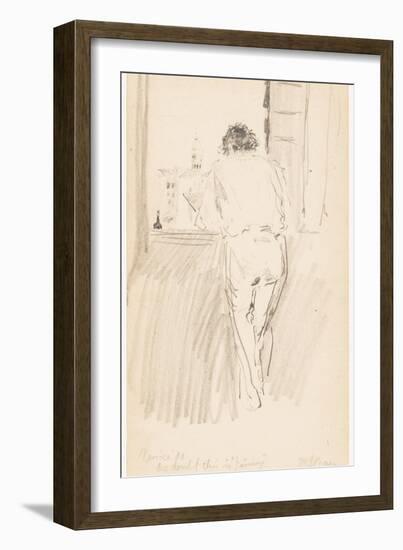 No Doubt this is 'Jimmy', Venice, 1880 (Pencil on Paper)-Robert Frederick Blum-Framed Giclee Print
