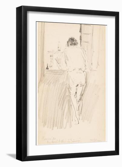 No Doubt this is 'Jimmy', Venice, 1880 (Pencil on Paper)-Robert Frederick Blum-Framed Giclee Print