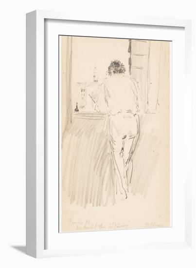 No Doubt this is 'Jimmy', Venice, 1880 (Pencil on Paper)-Robert Frederick Blum-Framed Giclee Print