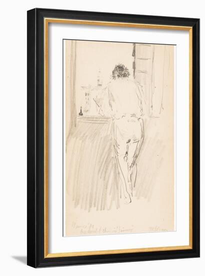 No Doubt this is 'Jimmy', Venice, 1880 (Pencil on Paper)-Robert Frederick Blum-Framed Giclee Print