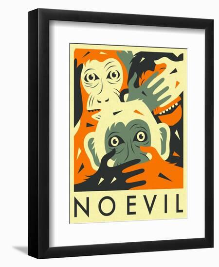 No Evil-Jazzberry Blue-Framed Premium Giclee Print