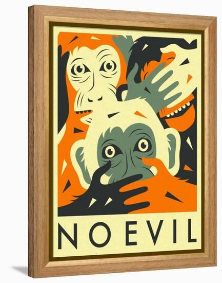 No Evil-Jazzberry Blue-Framed Stretched Canvas