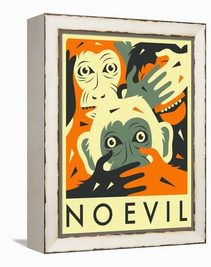 No Evil-Jazzberry Blue-Framed Stretched Canvas