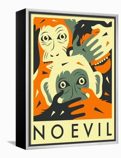 No Evil-Jazzberry Blue-Framed Stretched Canvas