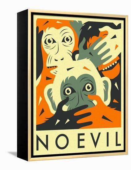 No Evil-Jazzberry Blue-Framed Stretched Canvas