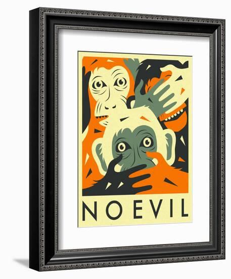 No Evil-Jazzberry Blue-Framed Art Print