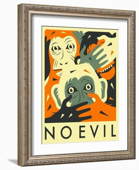 No Evil-Jazzberry Blue-Framed Art Print