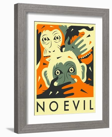 No Evil-Jazzberry Blue-Framed Art Print