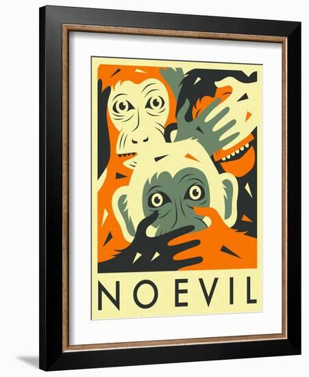 No Evil-Jazzberry Blue-Framed Art Print