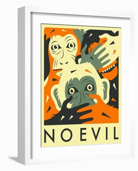 No Evil-Jazzberry Blue-Framed Art Print