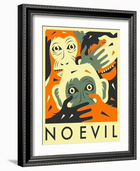 No Evil-Jazzberry Blue-Framed Art Print