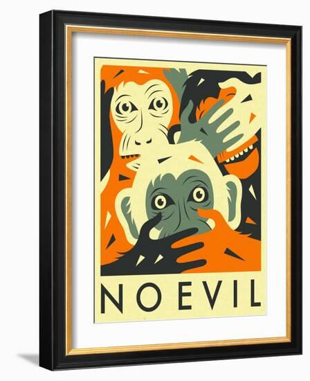 No Evil-Jazzberry Blue-Framed Art Print