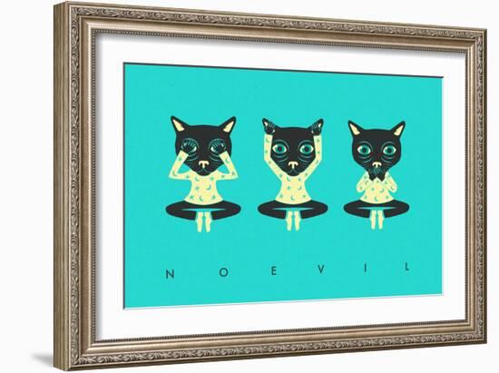 No Evil-Jazzberry Blue-Framed Art Print